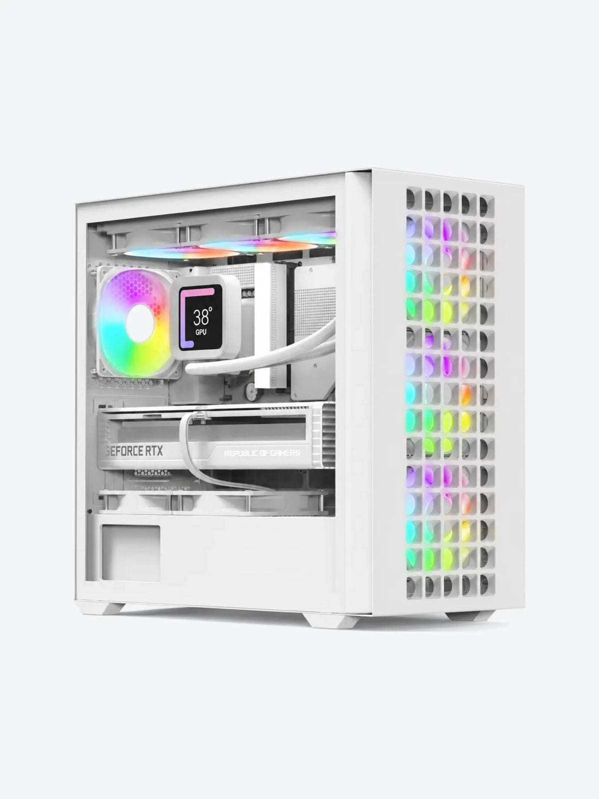 CASE RGB AEROCOOL D302A-G-WT-V1 MINI TOWER VENTILADORES 4 DE 120MM CON VIDRIO LATERAL Y MALLA FRONTAL ACCS-DS04043.21-1