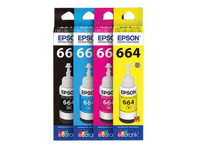 Epson T664 - Cián - original - recarga de tinta - para Epson L380, L386, L395, L495; EcoTank ET-2600, 2650, L1455, L396, L606, L656-5