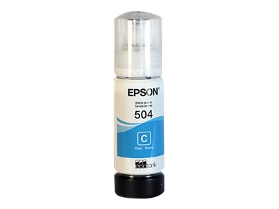 Epson 504 - 70 ml - cián - original - recarga de tinta - para EcoTank L4150, L4260, L6161, L6171, L6191, L6270-3