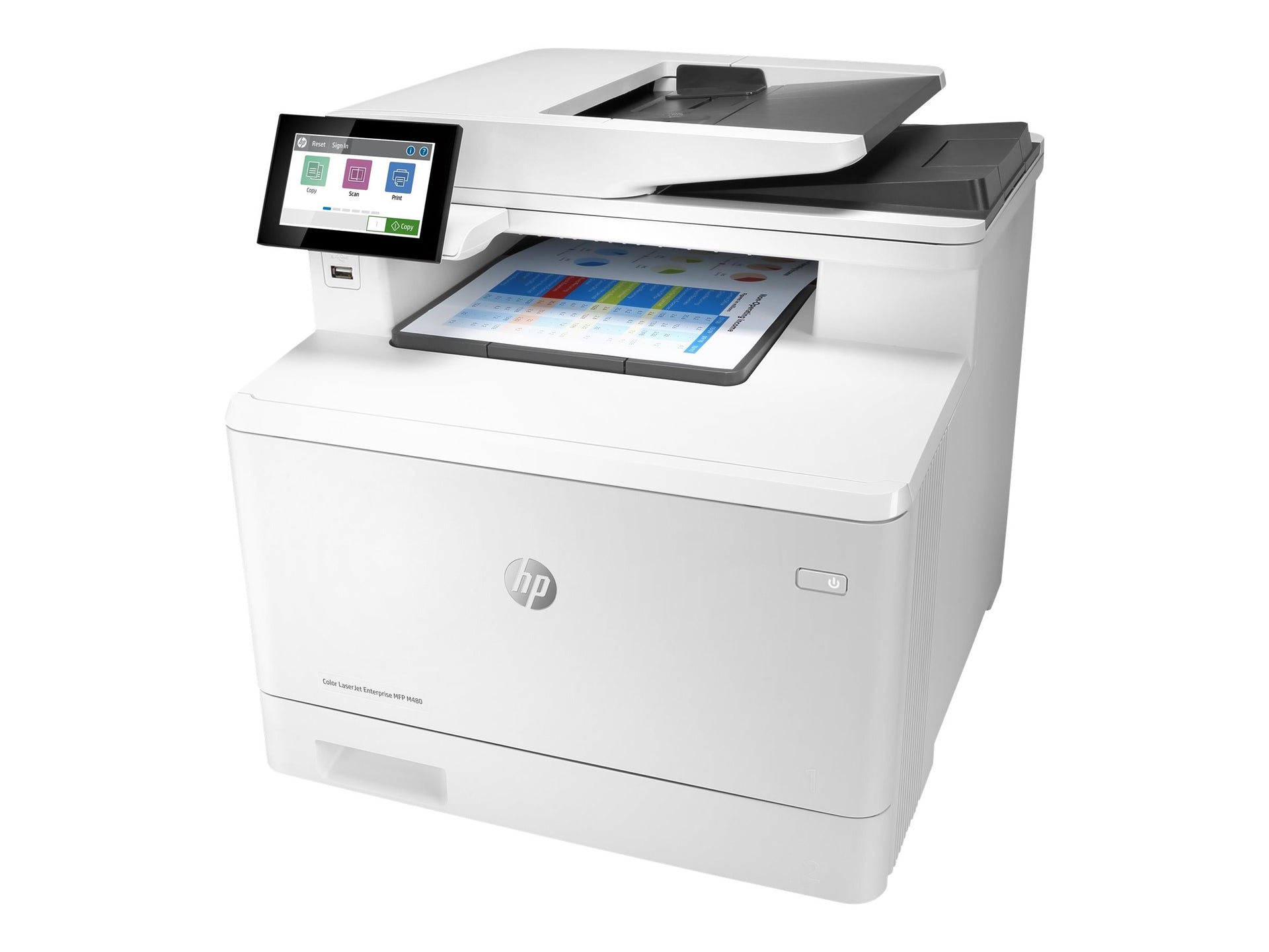 HP Color LaserJet Enterprise MFP M480f - Impresora multifunción - color - laser - Legal (216 x 356 mm) (original) - A4/Legal (material) - hasta 28 ppm (copiando) - hasta 29 ppm (impresión) - 300 hojas - 33.6 Kbps - USB 2.0, Gigabit LAN, host USB 2.0