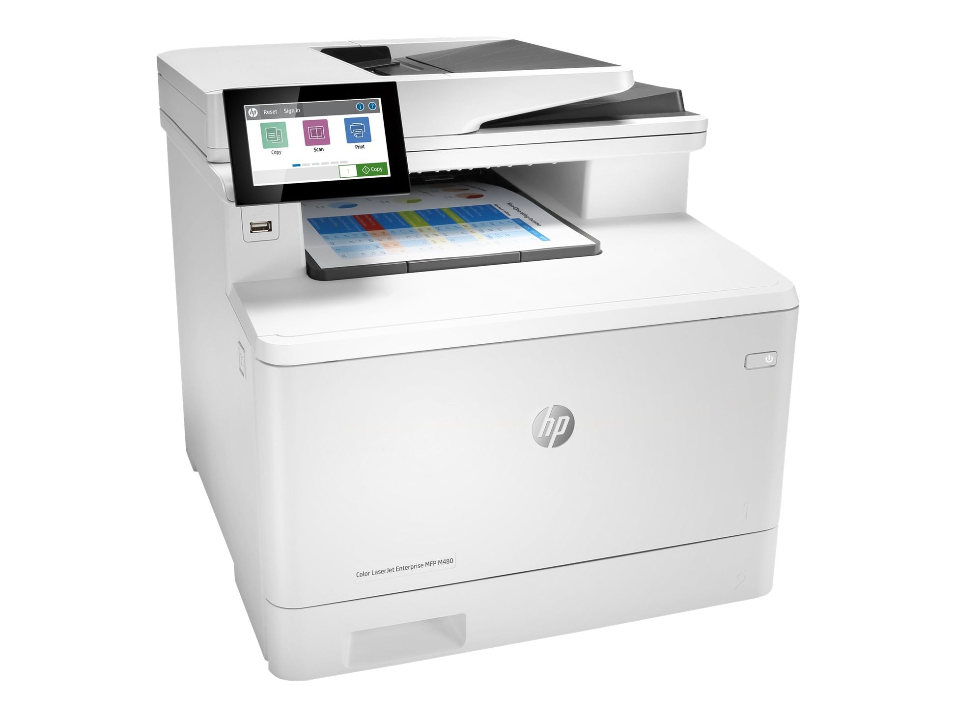 HP Color LaserJet Enterprise MFP M480f - Impresora multifunción - color - laser - Legal (216 x 356 mm) (original) - A4/Legal (material) - hasta 28 ppm (copiando) - hasta 29 ppm (impresión) - 300 hojas - 33.6 Kbps - USB 2.0, Gigabit LAN, host USB 2.0-13