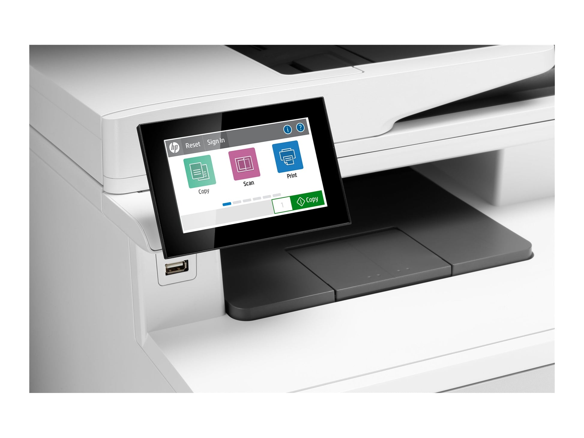 HP Color LaserJet Enterprise MFP M480f - Impresora multifunción - color - laser - Legal (216 x 356 mm) (original) - A4/Legal (material) - hasta 28 ppm (copiando) - hasta 29 ppm (impresión) - 300 hojas - 33.6 Kbps - USB 2.0, Gigabit LAN, host USB 2.0-3