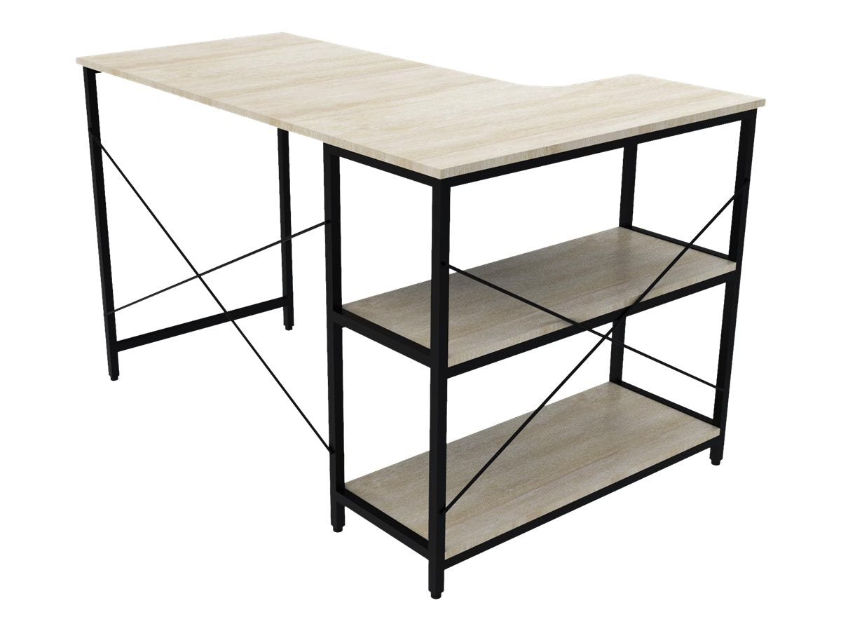 Xtech - Escritorio para ordenador - con forma de L - roble oscuro
