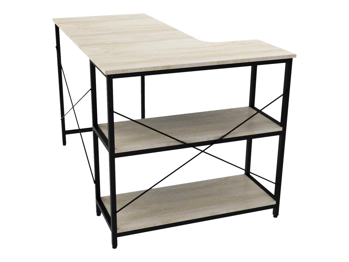 Xtech - Escritorio para ordenador - con forma de L - roble oscuro-11