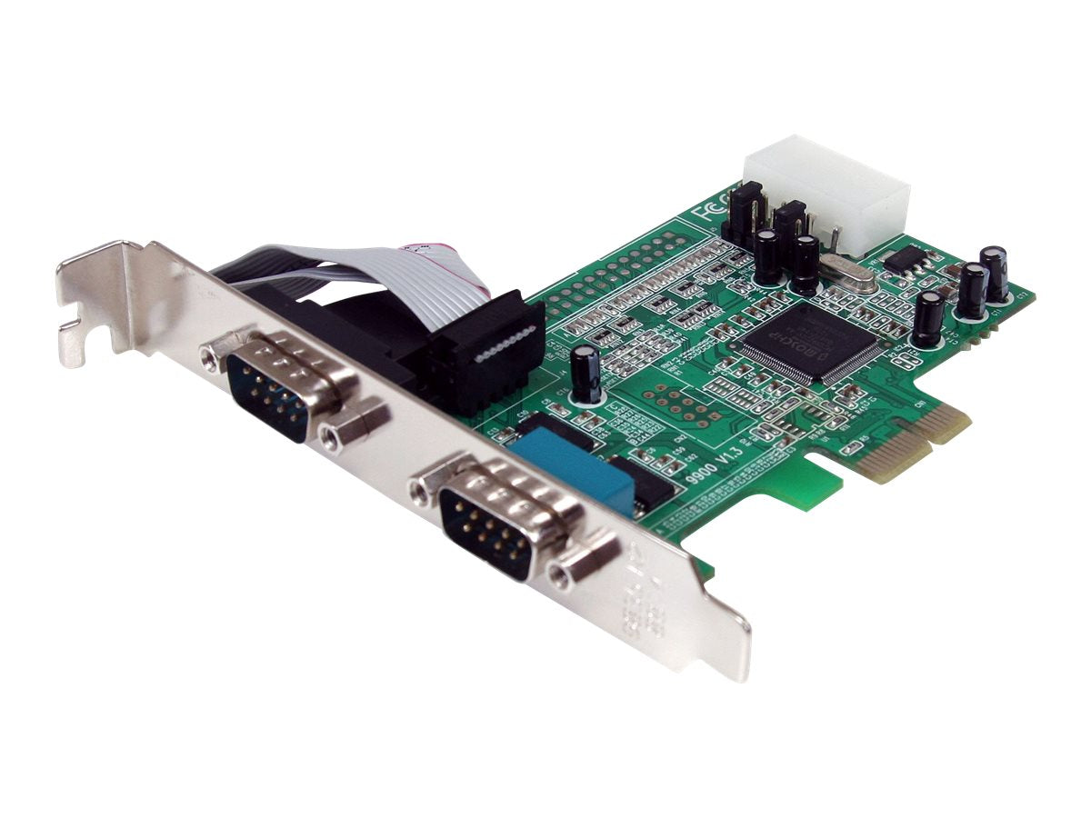 StarTech.com Tarjeta PCI Express Adaptadora Serie RS232 DB9 de 2 Puertos UART16550 - Tarjeta PCIe Controladora de Host Serial RS232 - Tarjeta de Expansión - Windows y Linux (PEX2S553) - Adaptador serie - PCIe perfil bajo - RS-232 x 2 - para P/N: BNDTB10GI-3