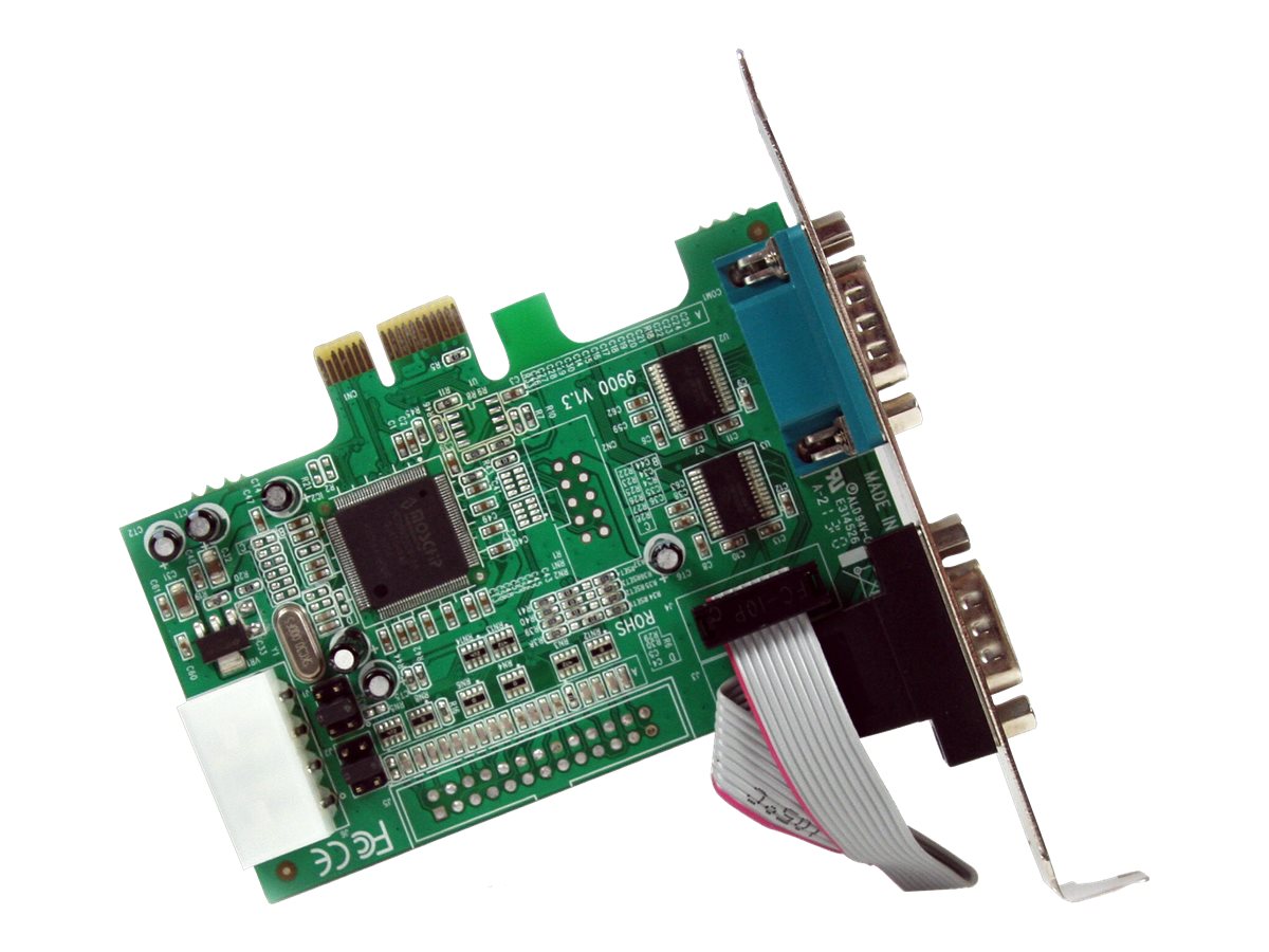 StarTech.com Tarjeta PCI Express Adaptadora Serie RS232 DB9 de 2 Puertos UART16550 - Tarjeta PCIe Controladora de Host Serial RS232 - Tarjeta de Expansión - Windows y Linux (PEX2S553) - Adaptador serie - PCIe perfil bajo - RS-232 x 2 - para P/N: BNDTB10GI-1