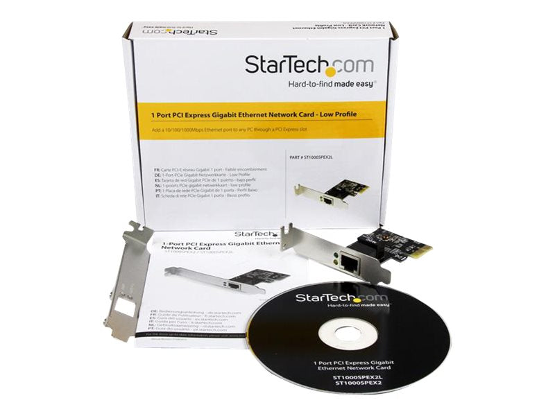 StarTech.com Tarjeta de Red PCI Express de 1 Puerto Gigabit Ethernet -Adaptador NIC PCI-E - 1x RJ45 Hembra - Perfil Bajo - Adaptador de red - PCIe perfil bajo - Gigabit Ethernet x 1-16
