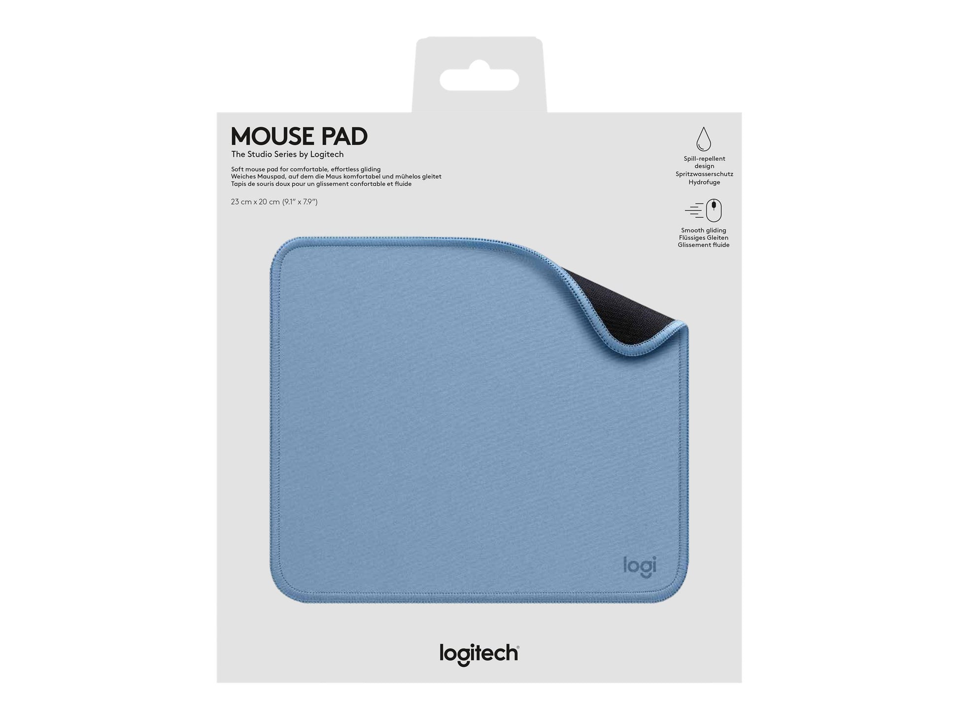 Logitech Studio Series - Alfombrilla de ratón - base de goma antideslizante, fácil deslizamiento, superficie resistente a salpicaduras - gris azulado-3