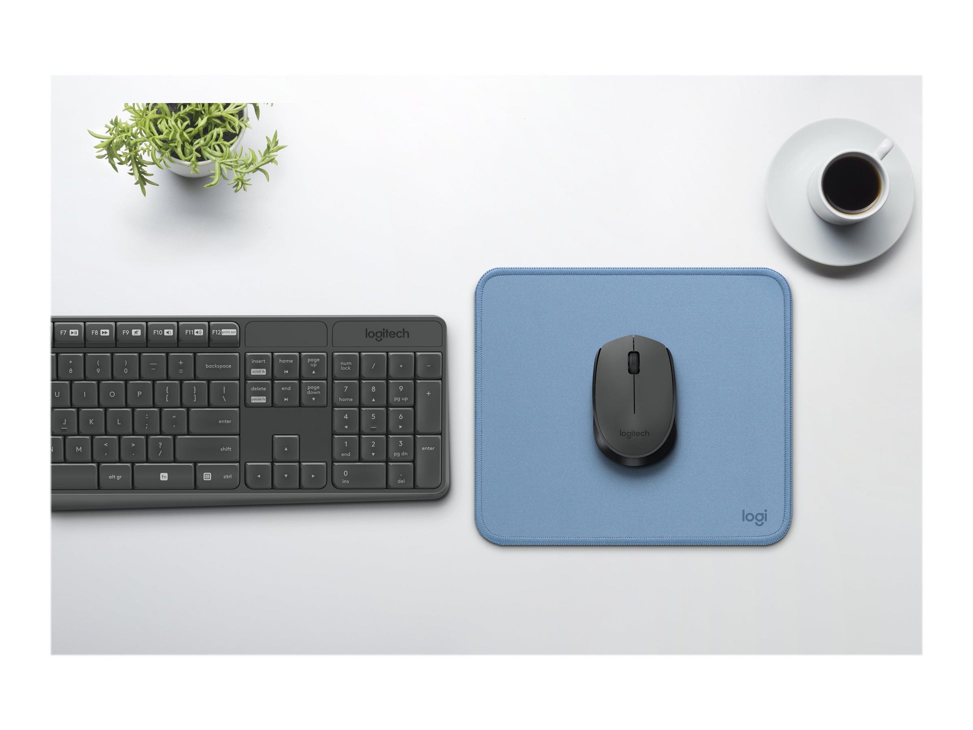 Logitech Studio Series - Alfombrilla de ratón - base de goma antideslizante, fácil deslizamiento, superficie resistente a salpicaduras - gris azulado-17