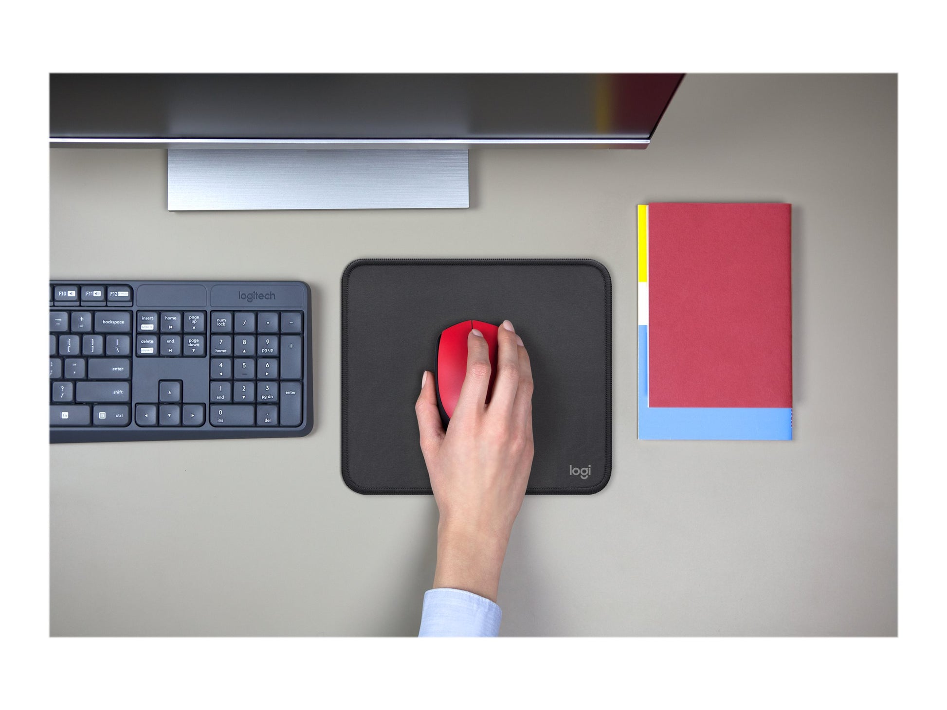 Logitech Studio Series - Alfombrilla de ratón - base de goma antideslizante, fácil deslizamiento, superficie resistente a salpicaduras - grafito-8