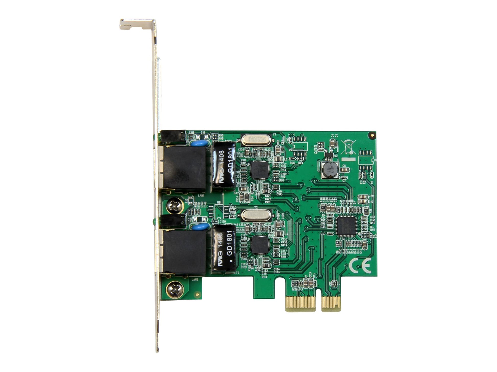 StarTech.com Adaptador Tarjeta de Red NIC PCI Express PCI-E de 2 Puertos Ethernet Gigabit - 2x RJ45 Hembra - Adaptador de red - PCIe perfil bajo - Gigabit Ethernet x 2 - para P/N: ET91000SM10, ET91000SM20-13