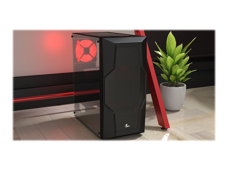 Xtech Gaming Series PHOBOS - Mid tower - ATX - panel lateral con ventana (cristal templado) - sin fuente de alimentación (ATX) - negro - USB/Audio-10