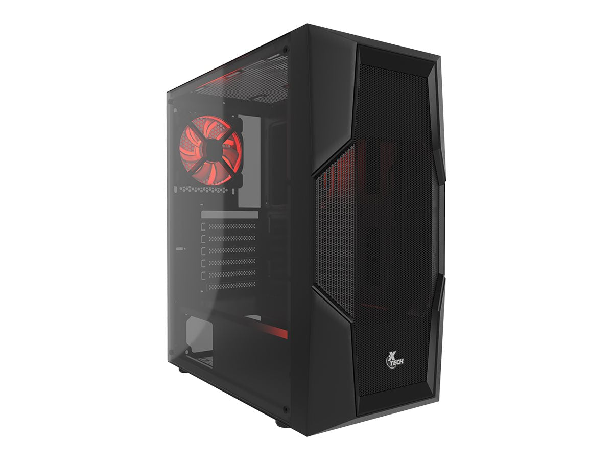 Xtech Gaming Series PHOBOS - Mid tower - ATX - panel lateral con ventana (cristal templado) - sin fuente de alimentación (ATX) - negro - USB/Audio-3
