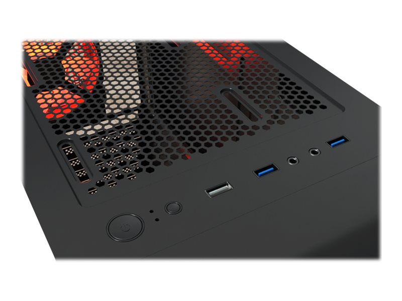 Xtech Gaming Series PHOBOS - Mid tower - ATX - panel lateral con ventana (cristal templado) - sin fuente de alimentación (ATX) - negro - USB/Audio-12