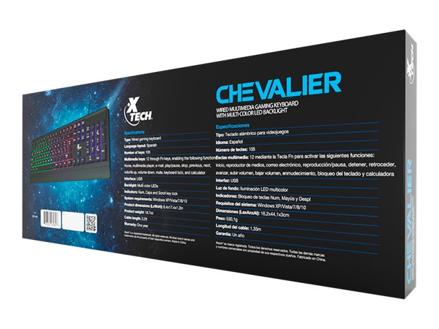 Xtech CHEVALIER XTK-505S - Teclado - retroiluminación - USB - QWERTY - español-15