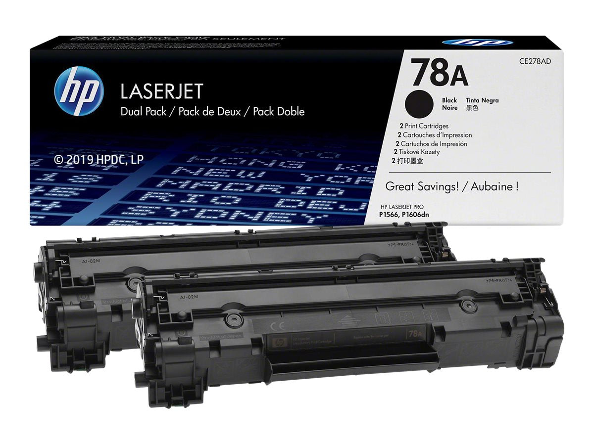 HP 78A - Paquete de 2 - negro - original - LaserJet - cartucho de tóner (CE278AD) - para LaserJet Pro M1536dnf, P1566, P1606DN-8