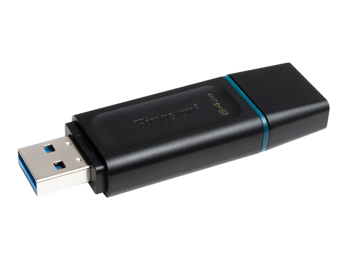 Kingston DataTraveler Exodia - Unidad flash USB - 64 GB - USB 3.2 Gen 1 - negro con turquesa-12