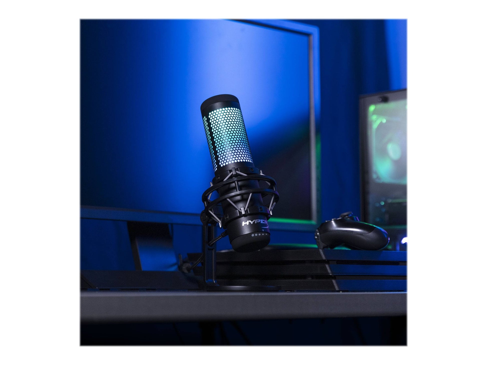HyperX QuadCast S - Micrófono - USB - gris, negro - para Victus by HP Laptop 15, 16; Laptop 14, 15, 17; Pavilion x360 Laptop; Pro 290 G9-12