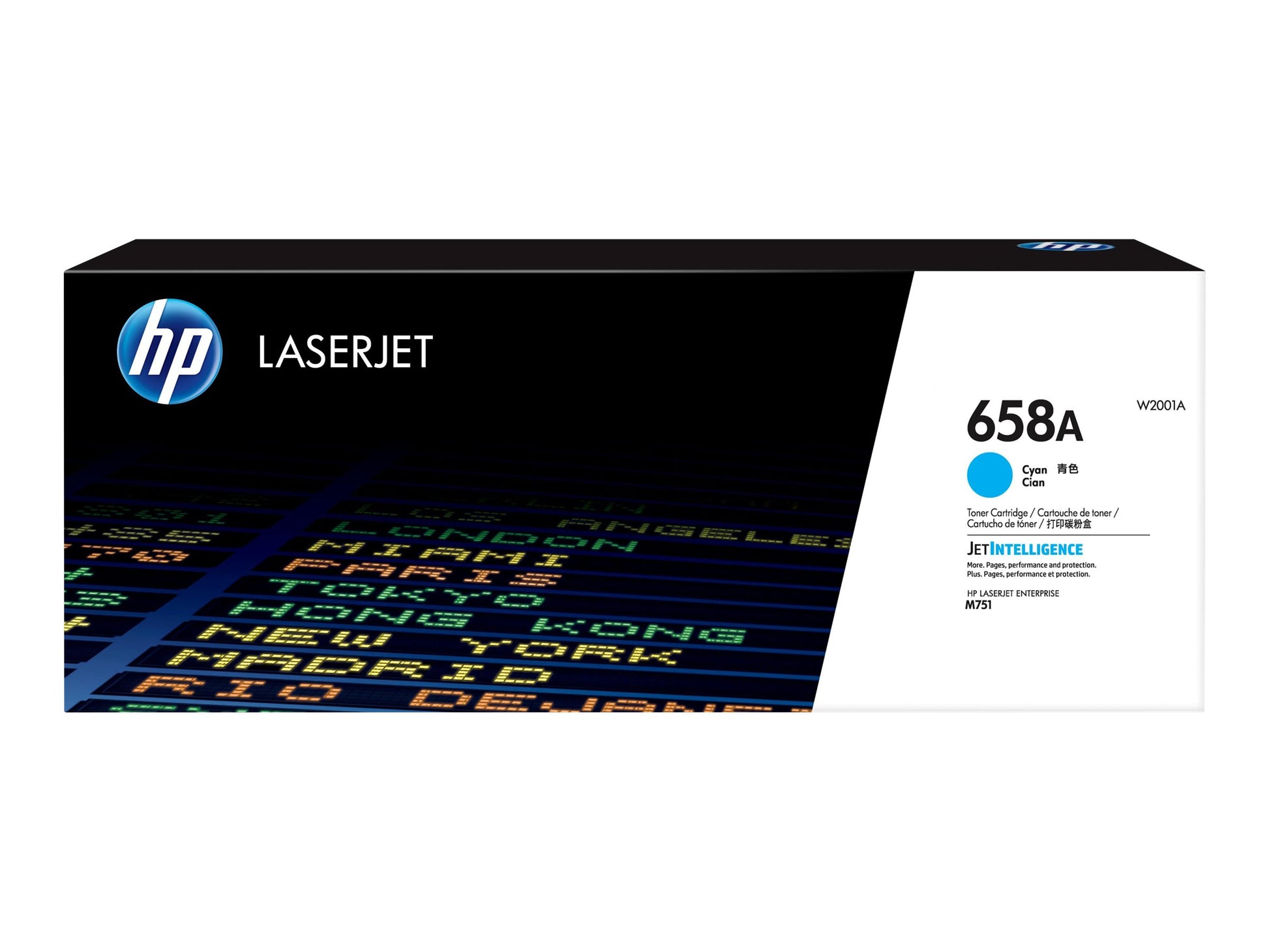 HP 658A - Cián - original - LaserJet - cartucho de tóner (W2001A) - para Color LaserJet Enterprise M751dn, M751n-11