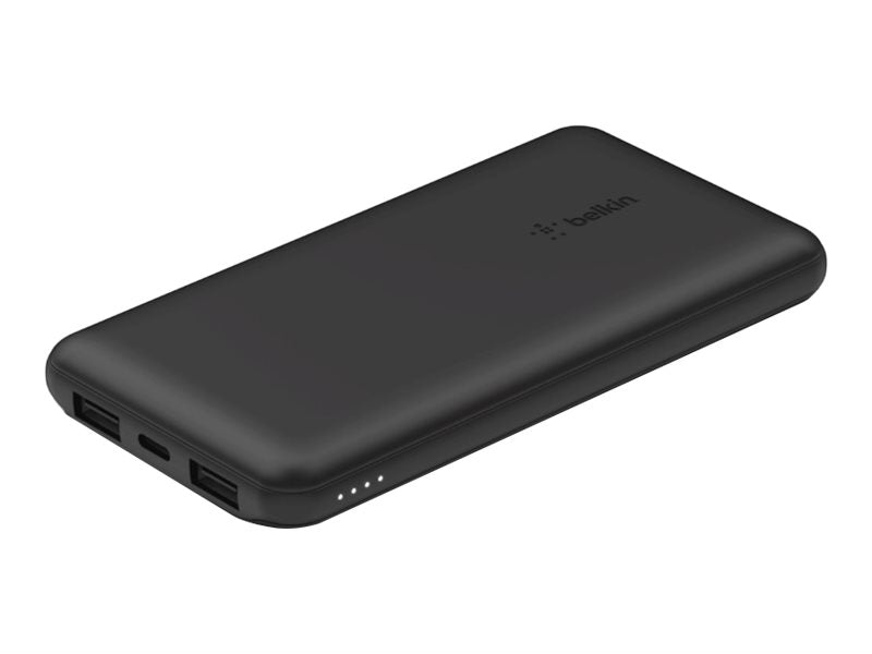 Belkin - Cargador portátil - 10000 mAh - 15 vatios - 3 conectores de salida (24 pin USB-C, 2 x USB) - negro