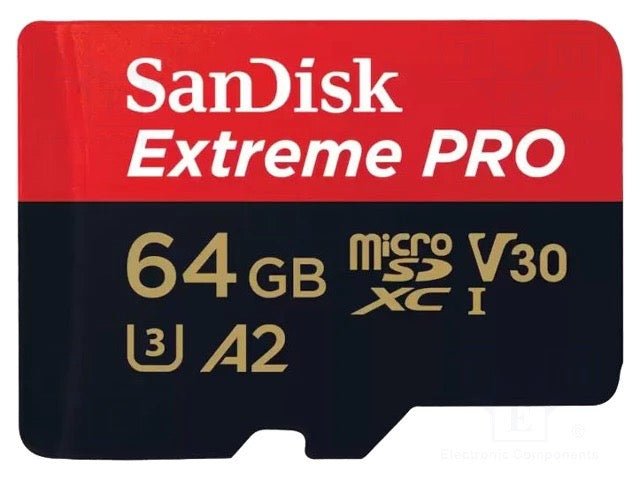 SanDisk Extreme Pro - Tarjeta de memoria flash (adaptador microSDXC a SD Incluido) - 64 GB - A2 / Video Class V30 / UHS-I U3 / Class10 - microSDXC UHS-I-9