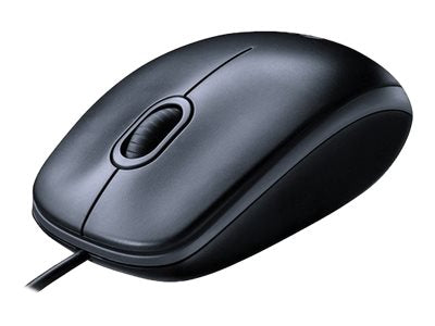 Logitech M100 - Ratón - diestro y zurdo - óptico - 3 botones - cableado - USB - negro