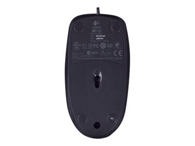 Logitech M100 - Ratón - diestro y zurdo - óptico - 3 botones - cableado - USB - negro-16