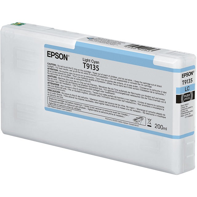 Epson T913 - 200 ml - cián claro - original - cartucho de tinta - para SureColor SC-P5000, SC-P5000 STD Spectro, SC-P5000 Violet, SC-P5000 Violet Spectro