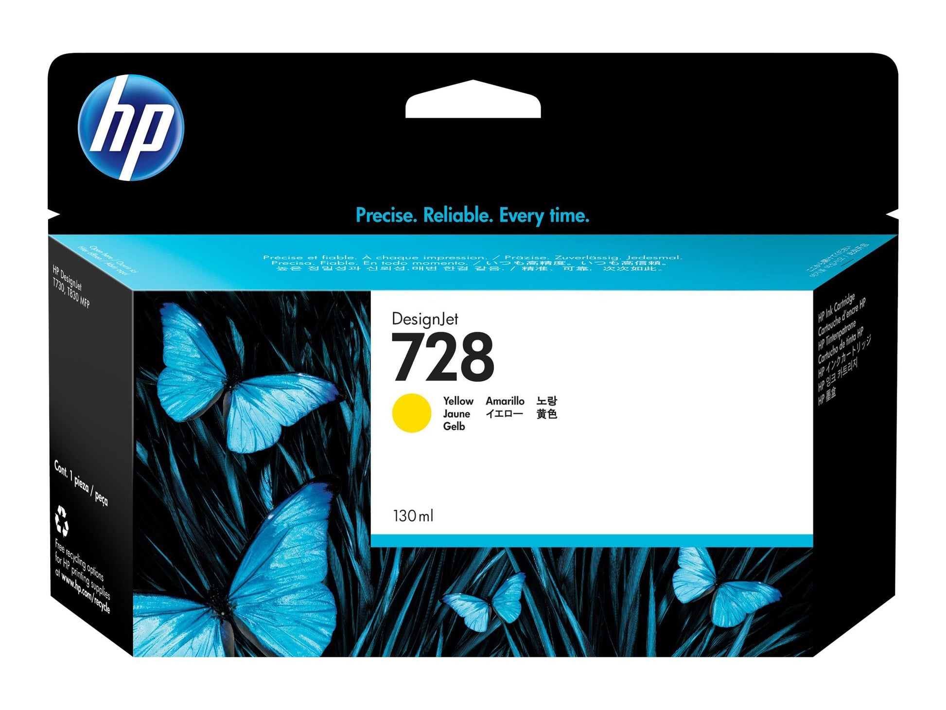 HP 728 - 130 ml - amarillo - original - DesignJet - cartucho de tinta - para DesignJet T730, T830-4