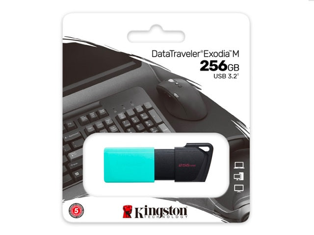 Kingston DataTraveler Exodia M - Unidad flash USB - 256 GB - USB 3.2 Gen 1-6