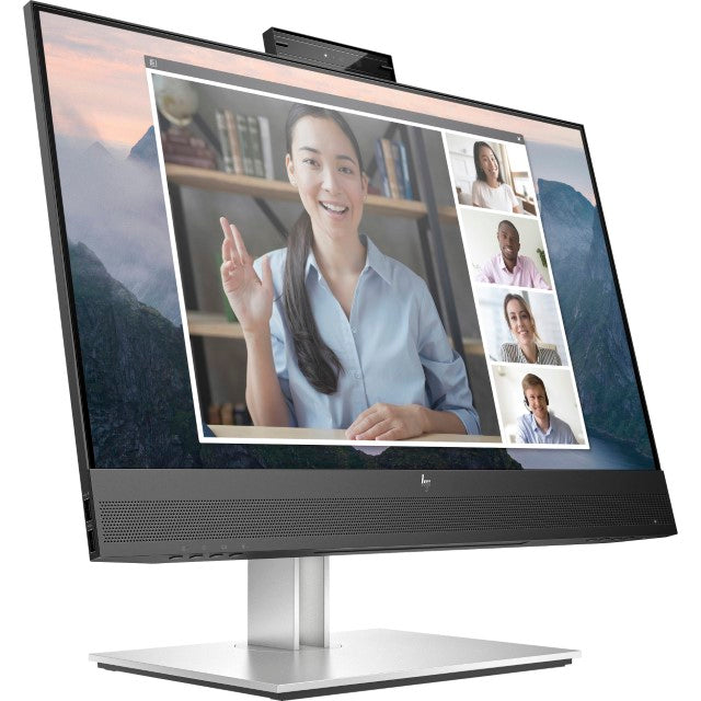 HP E24mv G4 Conferencing Monitor - E-Series - monitor LED - 23.8" - 1920 x 1080 Full HD (1080p) @ 60 Hz - IPS - 250 cd/m² - 1000:1 - 5 ms - HDMI, VGA, DisplayPort - altavoces - plata, cabezal negro-10