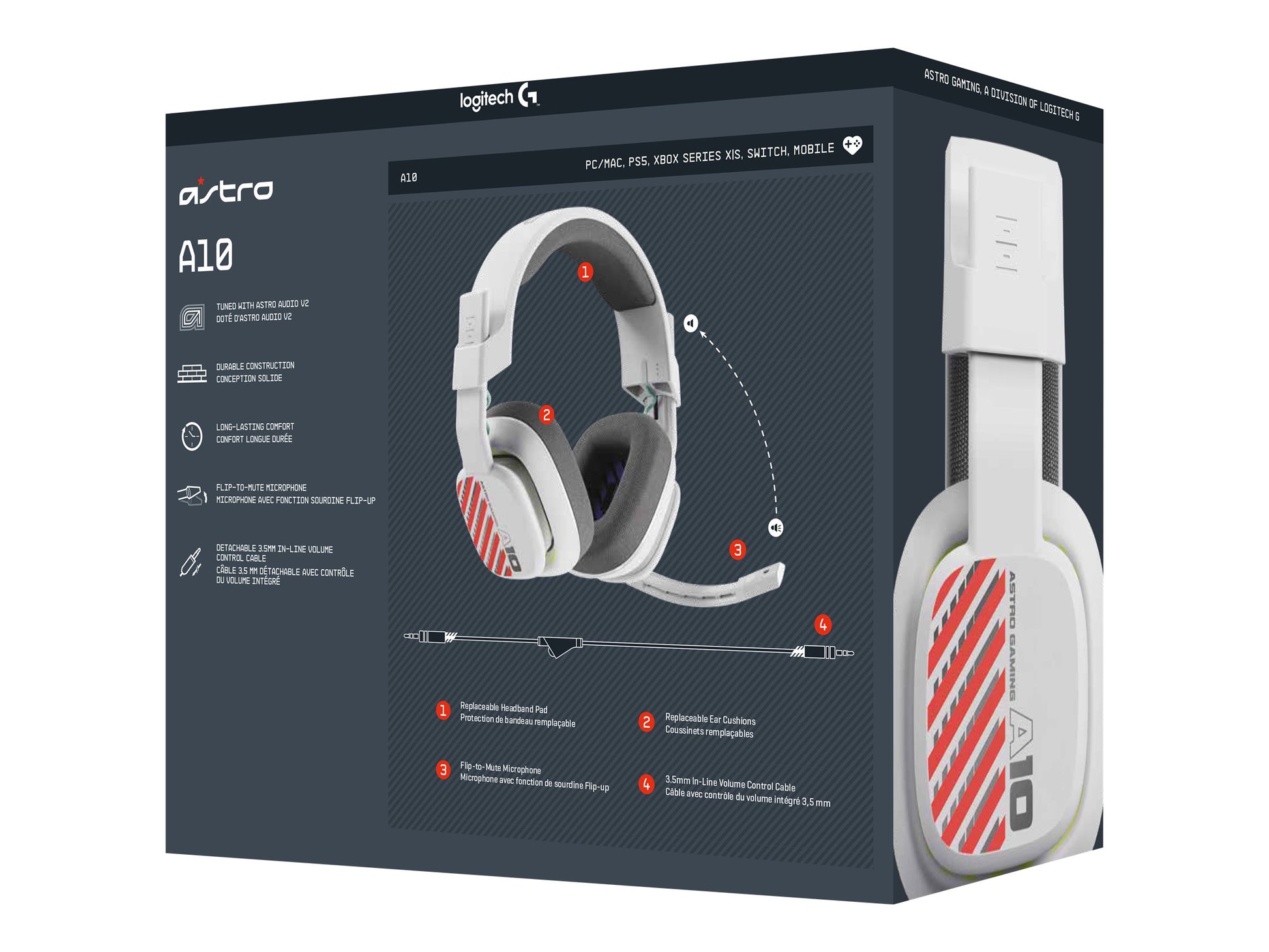 ASTRO Gaming A10 Gen 2 - Auricular - tamaño completo - cableado - blanco-17