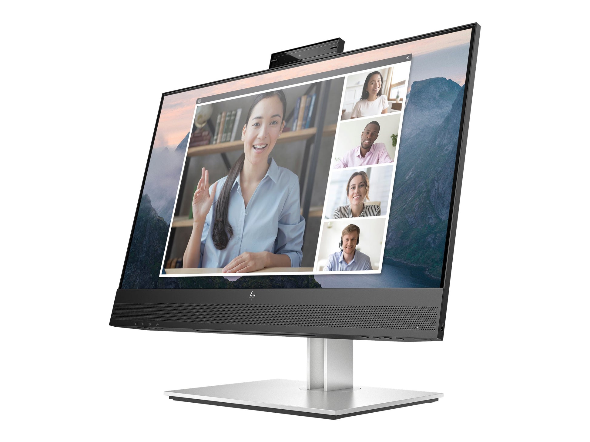 HP E24mv G4 Conferencing Monitor - E-Series - monitor LED - 23.8" - 1920 x 1080 Full HD (1080p) @ 60 Hz - IPS - 250 cd/m² - 1000:1 - 5 ms - HDMI, VGA, DisplayPort - altavoces - plata, cabezal negro-20