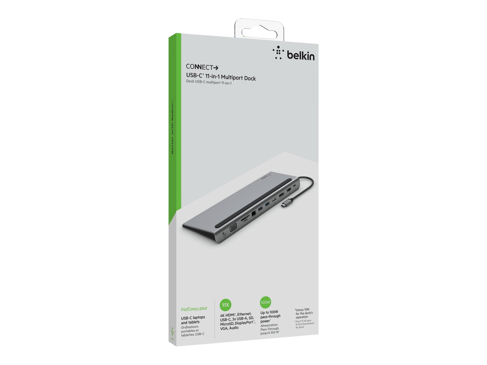 Belkin CONNECT 11-in-1 - Soporte multipuerto - USB-C - VGA, HDMI, DP - 1GbE-4