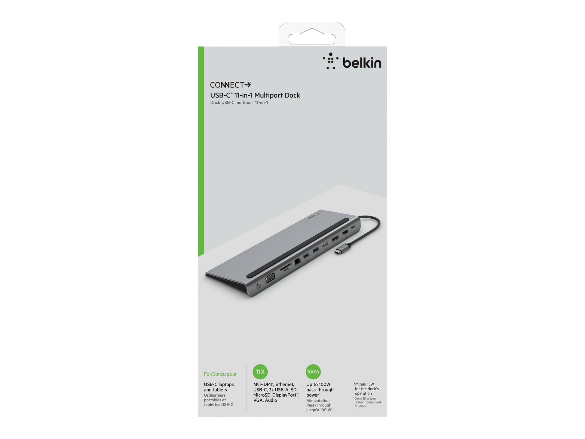 Belkin CONNECT 11-in-1 - Soporte multipuerto - USB-C - VGA, HDMI, DP - 1GbE-5