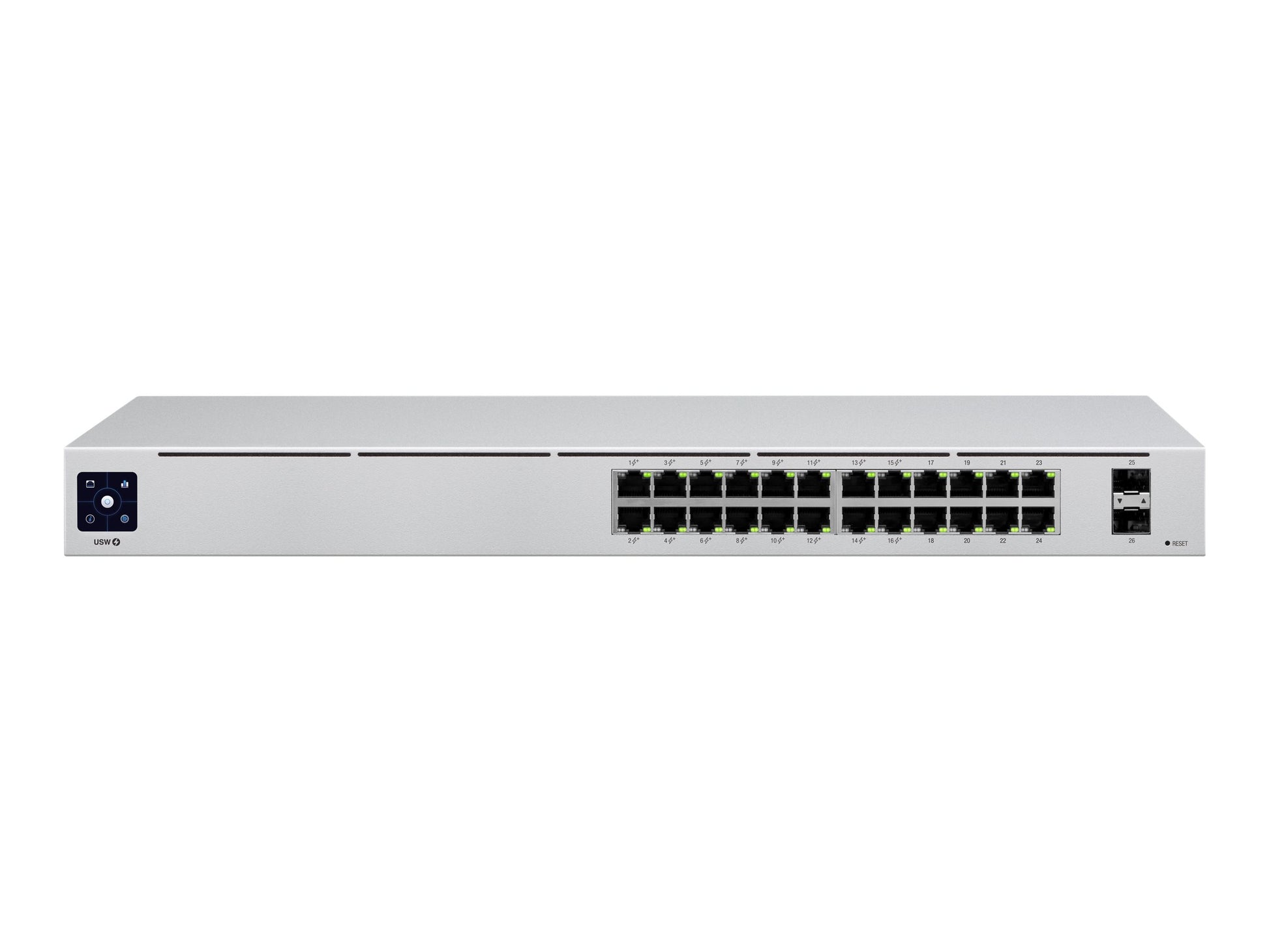 Ubiquiti UniFi Switch USW-24-POE - Conmutador - Gestionado - 24 x 10/100/1000 (16 PoE+) + 2 x Gigabit SFP - montaje en rack, sobremesa - PoE++ (95 W)-1