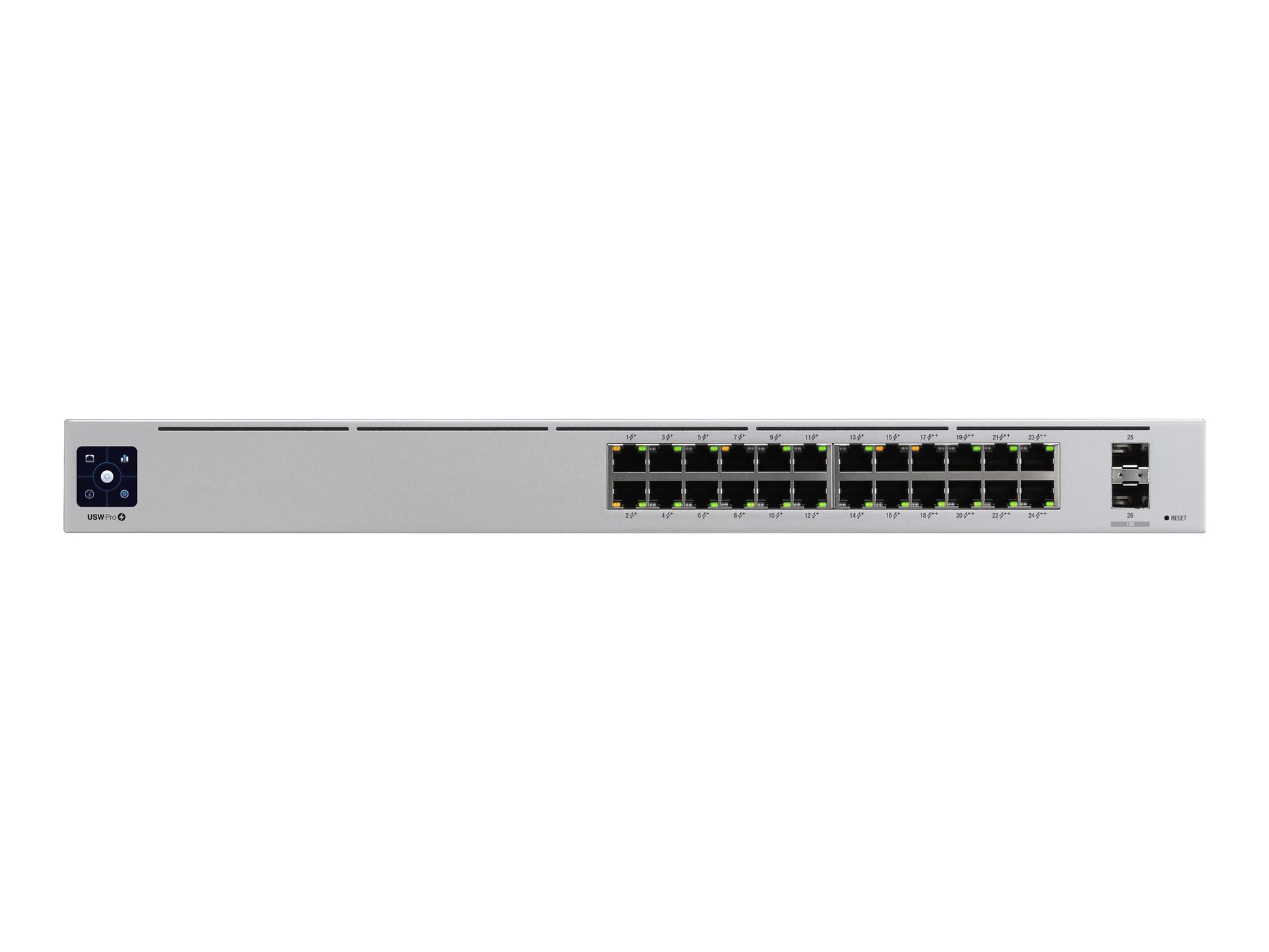 Ubiquiti UniFi Switch USW-Pro-24-POE - Conmutador - Gestionado - 24 x 10/100/1000 (16 PoE+, 8 PoE++) + 2 x 10 Gigabit SFP+ (enlace de subida) - sobremesa, montaje en rack - PoE++ (400 W)-12