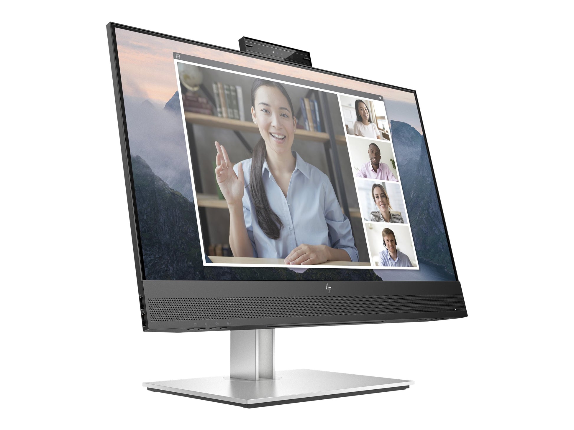 HP E24mv G4 Conferencing Monitor - E-Series - monitor LED - 23.8" - 1920 x 1080 Full HD (1080p) @ 60 Hz - IPS - 250 cd/m² - 1000:1 - 5 ms - HDMI, VGA, DisplayPort - altavoces - plata, cabezal negro-14