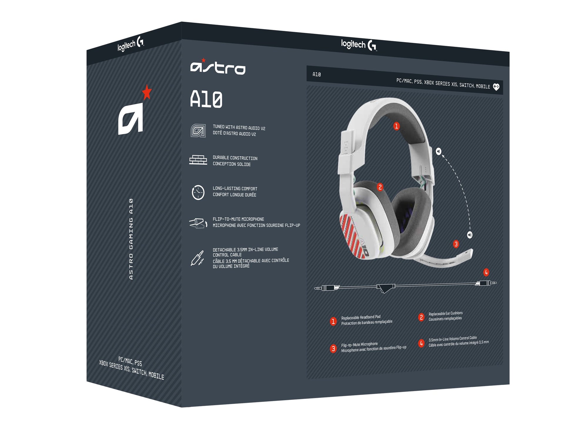 ASTRO Gaming A10 Gen 2 - Auricular - tamaño completo - cableado - blanco-6