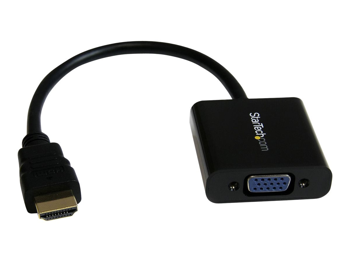 StarTech.com Adaptador Conversor de Vídeo HDMI a VGA HD15 - Cable Convertidor - 1920x1200 - 1080p - Adaptador de vídeo - HDMI macho a HD-15 (VGA) hembra - 24.5 cm - negro - compatibilidad con 1080p, activo - para P/N: DK30C2DPEPUE, DK30C2DPPDUE, DK31C3HDP-8