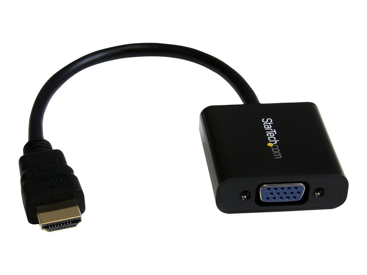 StarTech.com Adaptador Conversor de Vídeo HDMI a VGA HD15 - Cable Convertidor - 1920x1200 - 1080p - Adaptador de vídeo - HDMI macho a HD-15 (VGA) hembra - 24.5 cm - negro - compatibilidad con 1080p, activo - para P/N: DK30C2DPEPUE, DK30C2DPPDUE, DK31C3HDP-18