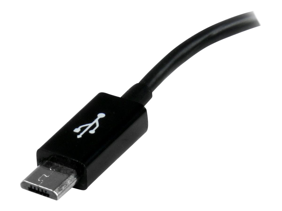 StarTech.com Cable Adaptador de 12cm Micro USB Macho a USB A Hembra OTG para Tablets Smartphones Teléfonos Inteligentes - Negro - Adaptador USB - USB (H) a Micro-USB tipo B (M) - USB 2.0 OTG - 12.7 cm - negro - para P/N: ST4300U3C1, ST4300U3C1B-9