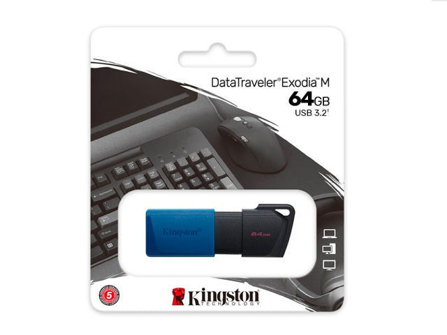 Kingston DataTraveler Exodia M - Unidad flash USB - 64 GB - USB 3.2 Gen 1-2