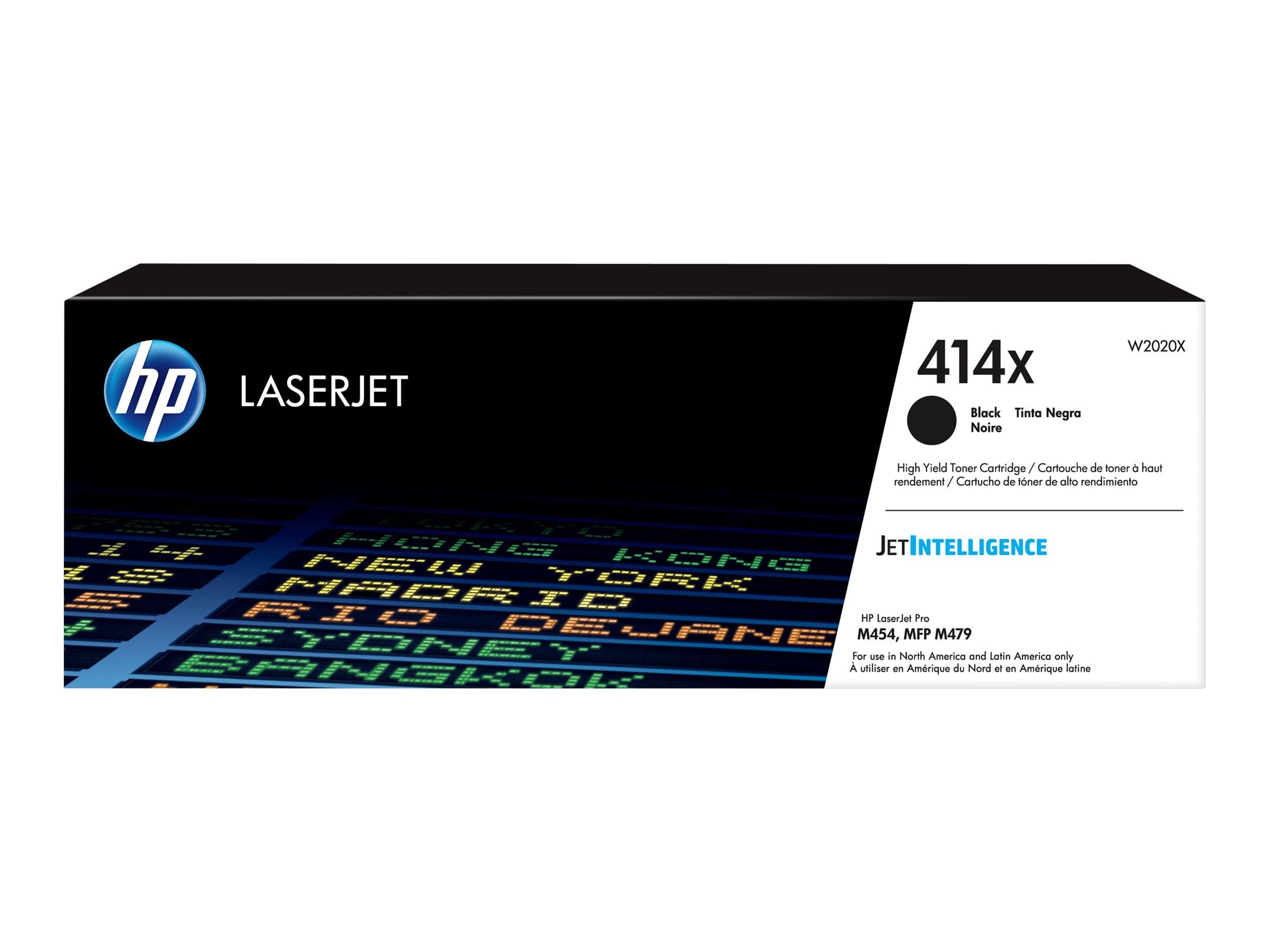 HP 414X - Alto rendimiento - negro - original - LaserJet - cartucho de tóner (W2020X) - para Color LaserJet Enterprise M455, MFP M480; Color LaserJet Pro M454, M479, MFP M479-2