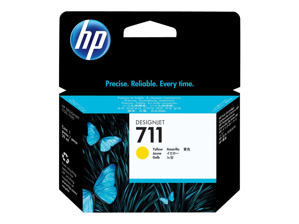 HP 711 - 29 ml - amarillo - original - DesignJet - cartucho de tinta - para DesignJet T100, T120, T120 ePrinter, T125, T130, T520, T520 ePrinter, T525, T530-5