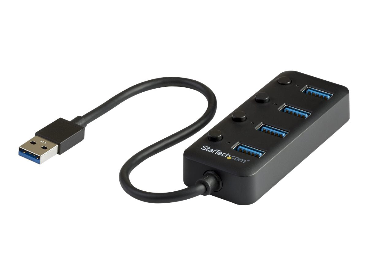 StarTech.com Hub USB 3.0 de 4 Puertos - Ladrón USB de 4 Puertos USB-A con Interruptores Individuales de Encendido/Apagado - Hub - 4 x USB 3.1 Gen 1 - sobremesa - para P/N: HB30C4AIB-10