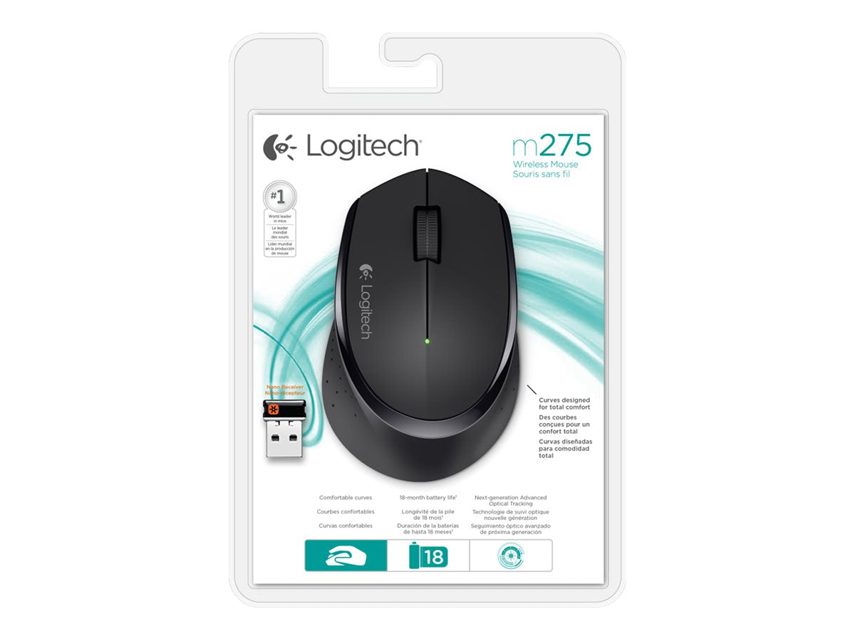 Logitech M280 - Ratón - diestro - óptico - 3 botones - inalámbrico - 2.4 GHz - receptor inalámbrico USB - negro-4