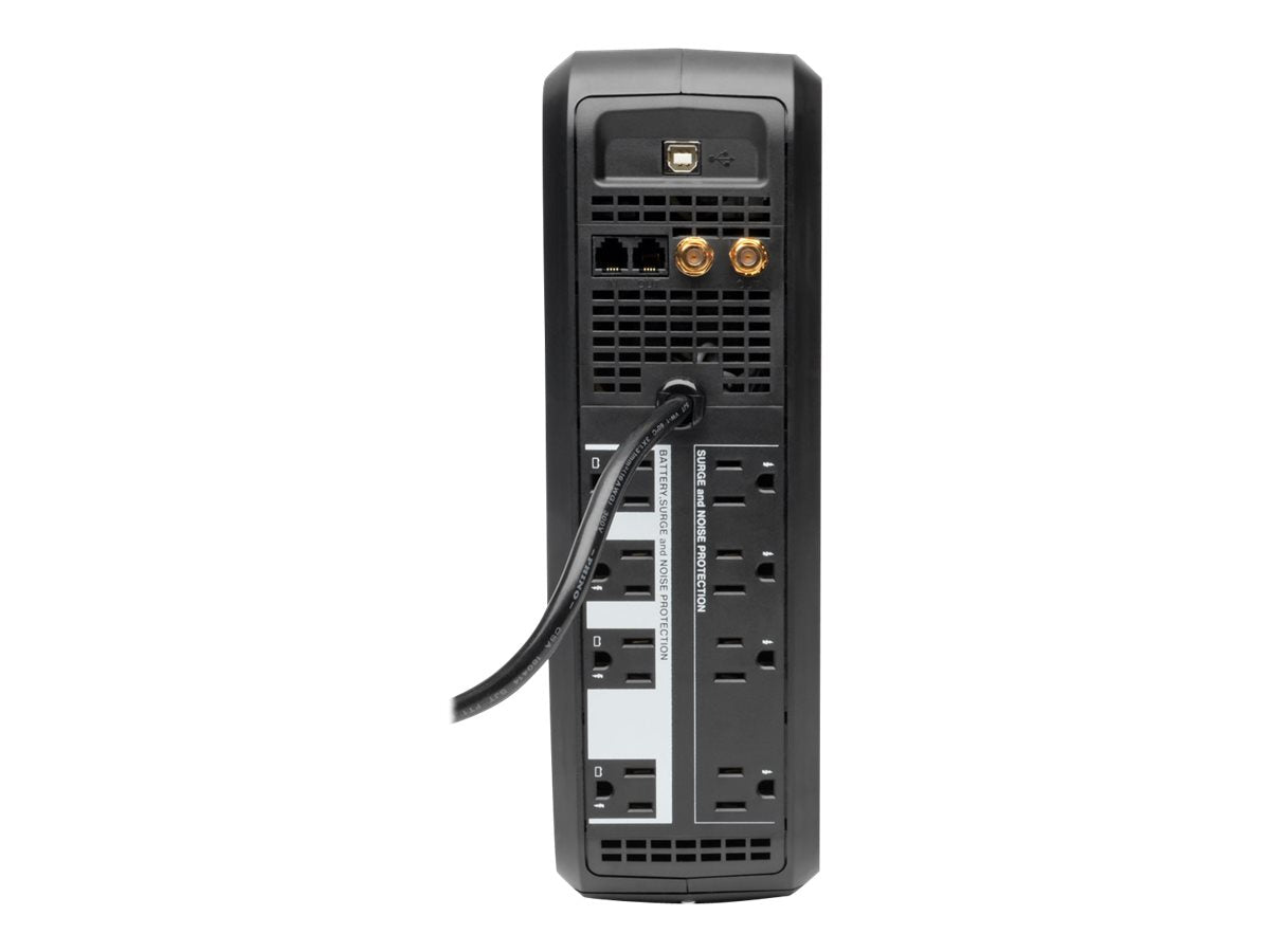 Eaton Tripp Lite Series UPS Smart 1000VA 500W Back Up Tower LCD AVR 120V USB Coax RJ45 - UPS - CA 120 V - 500 vatios - 1000 VA - conectores de salida: 8 - negro-5