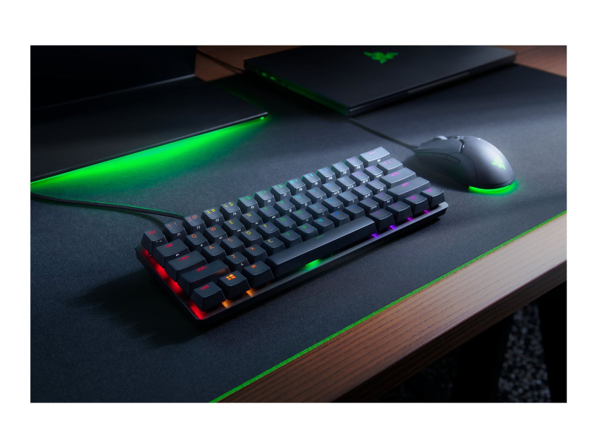 Razer Huntsman Mini - Teclado - retroiluminación - USB - QWERTY - EE. UU. - interruptor: Razer Clicky Optical Purple - negro-11