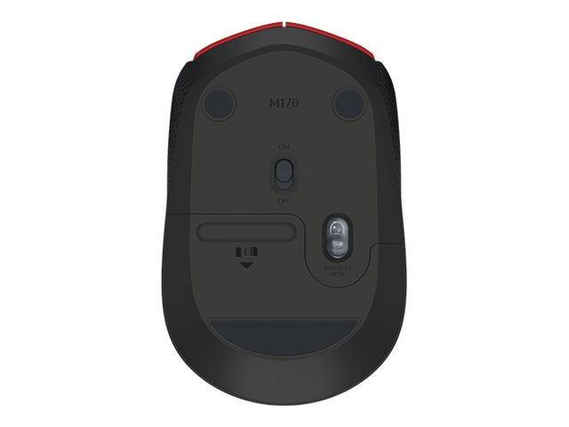 Logitech M170 - Ratón - diestro y zurdo - inalámbrico - 2.4 GHz - receptor inalámbrico USB - rojo-7